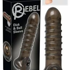 Rebel Penis Sleeve Met Ribbels - Zwart