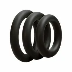 Doc Johnson Driedelige Cockring Set - Dik - Zwart