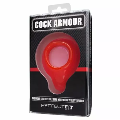 Perfect Fit Cock Armour Rubberen Penisring - Rood - Afbeelding 5