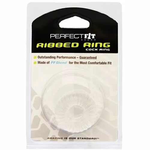 Perfect Fit- Geribbelde Penisring - Transparant - Afbeelding 2