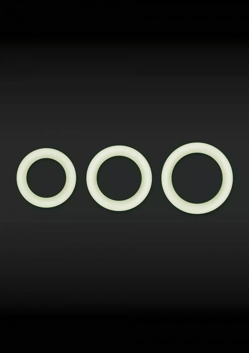 NS Novelties Glow In The Dark - Penisring In Diverse Kleuren - Maat S -Wit - Afbeelding 2