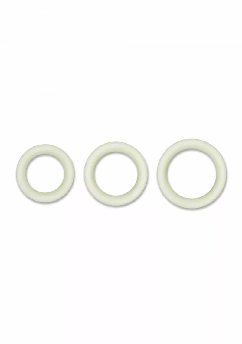 NS Novelties Glow In The Dark - Penisring In Diverse Kleuren - Maat L-Wit - Afbeelding 5