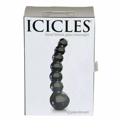 Icicles (Pipedream) Bolvormige Glazen Dildo Icicles No 66 Zwart - Afbeelding 6