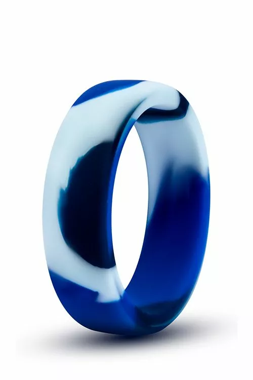 Blush Siliconen Cockring Camouflage - Blauw