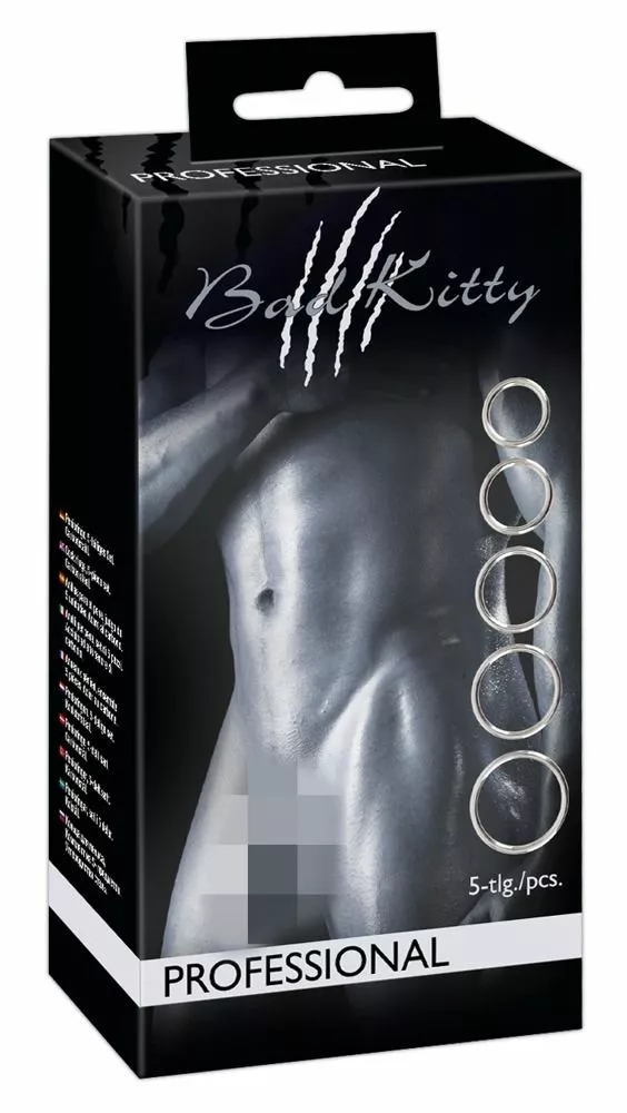 Bad Kitty 5 Delige Cock Ring Set - Metaal - Afbeelding 4