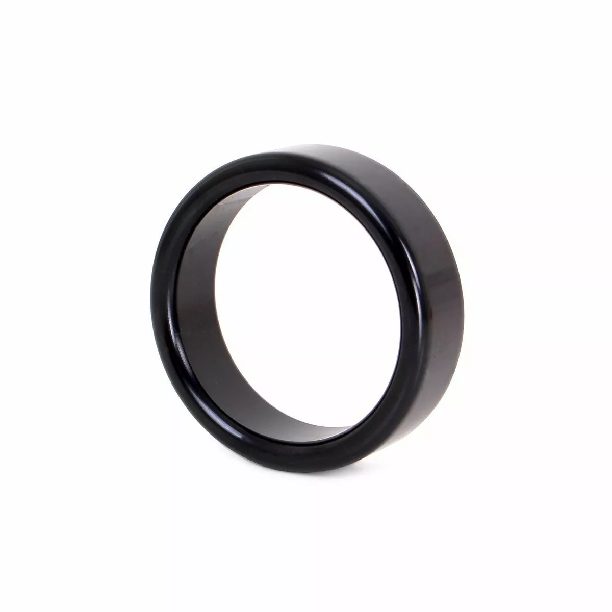 BLACK LABEL Aluminium Cockring - Zwart-40 Mm - Afbeelding 4