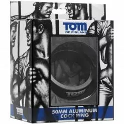 Tom Of Finland - Aluminium Cockring 45 Mm - Zwart