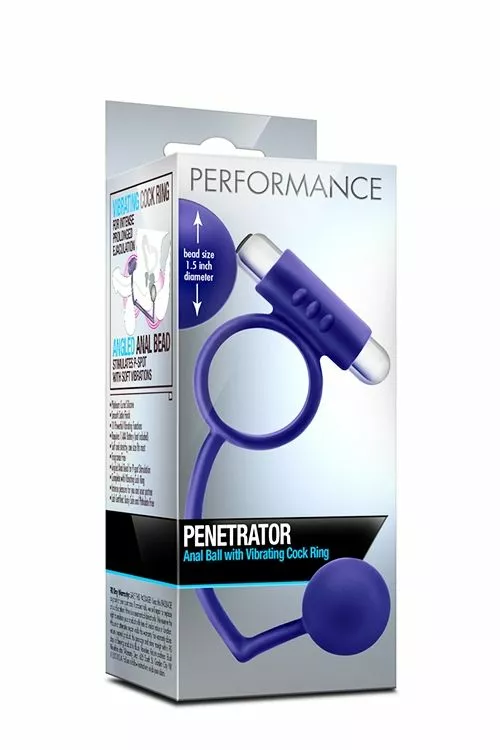 Blush Anaal Bal Met Vibrerende Cockring - Blauw - Afbeelding 2