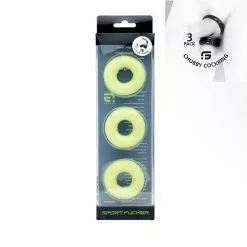 Sport Fucker Chubby Rubber Cockring 3-Pack - Geel