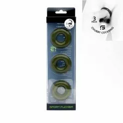 Sport Fucker Chubby Rubber Cockring 3-Pack - Groen