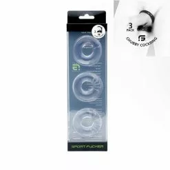 Sport Fucker Chubby Rubber Cockring 3-Pack-Transparant