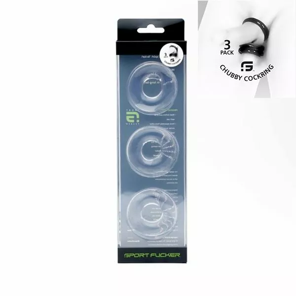 Sport Fucker Chubby Rubber Cockring 3-Pack-Transparant