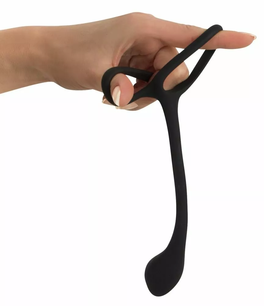 Black Velvets Cock En Ball Ring Met Anaalplug - Afbeelding 4