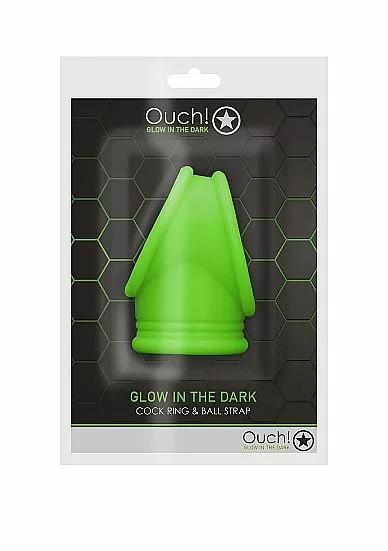 Ouch! Cockring En Ballstrap Glow In The Dark - Afbeelding 2