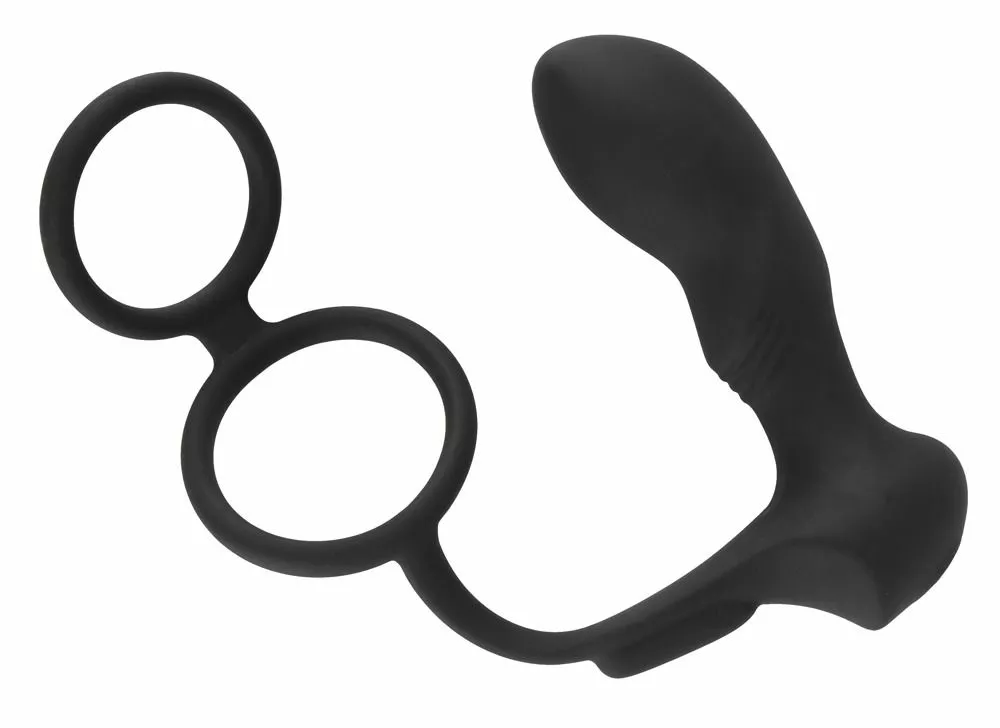 Black Velvets Cockring Met Anaalplug En Vibratie - Afbeelding 3