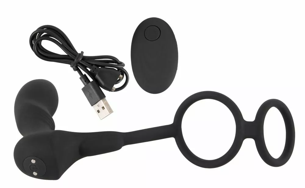 Black Velvets Cockring Met Anaalplug En Vibratie - Afbeelding 6