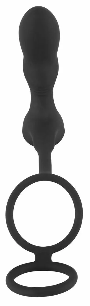 Black Velvets Cockring Met Anaalplug En Vibratie - Afbeelding 4