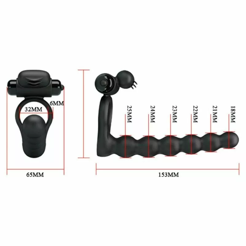 Pretty Love Cockring Met Anal Beads En Clitoris Stimulator - Afbeelding 2