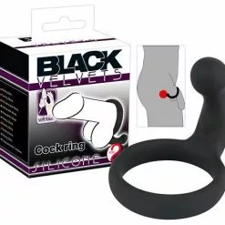 Black Velvets Cockring Met Perineum Stimulator