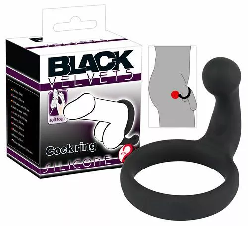 Black Velvets Cockring Met Perineum Stimulator