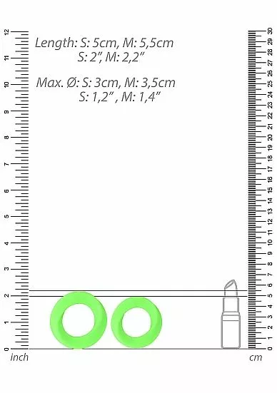 Ouch! Cockring Set 2 - Neon Groen - Afbeelding 6