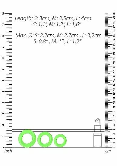Ouch! Cockring Set 3 - Neon Groen - Afbeelding 5