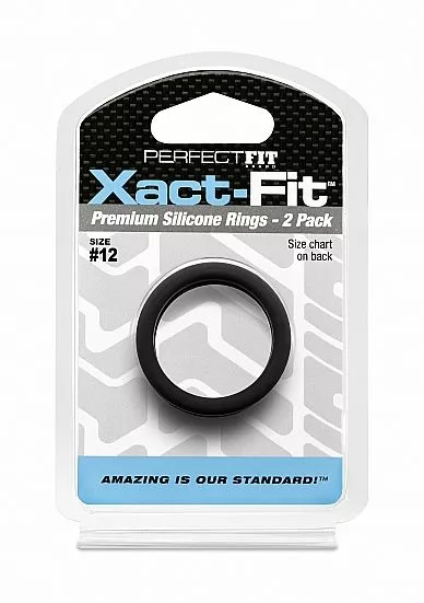 Perfect Fit Cockringen Xact-Fit #12 2-Pack - Zwart - Afbeelding 2