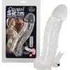 Crystal Skin Penis Sleeve Met Bullet