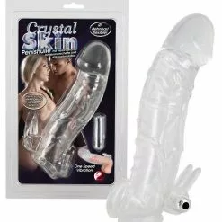 Crystal Skin Penis Sleeve Met Bullet