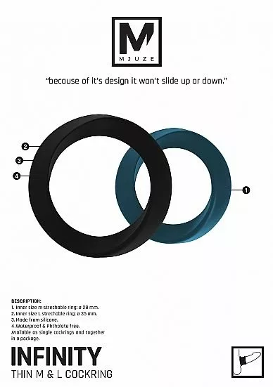 Mjuze Dunne Large Cockring - Blauw - Afbeelding 2