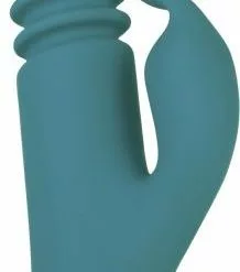 Adam & Eve Eve's Oplaadbare Stotende Rabbit Vibrator - Groen