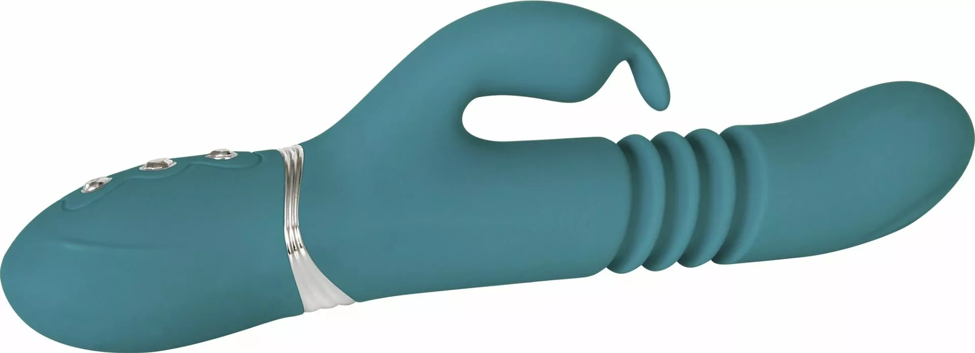 Adam & Eve Eve's Oplaadbare Stotende Rabbit Vibrator - Groen - Afbeelding 3