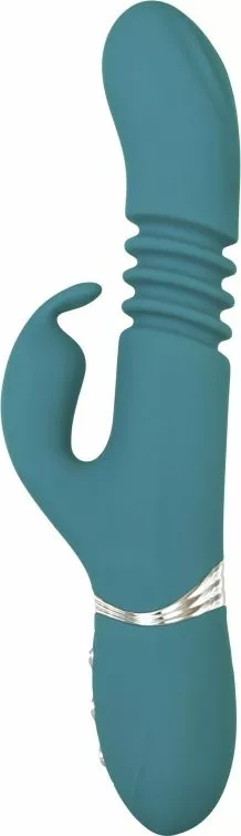 Adam & Eve Eve's Oplaadbare Stotende Rabbit Vibrator - Groen - Afbeelding 5