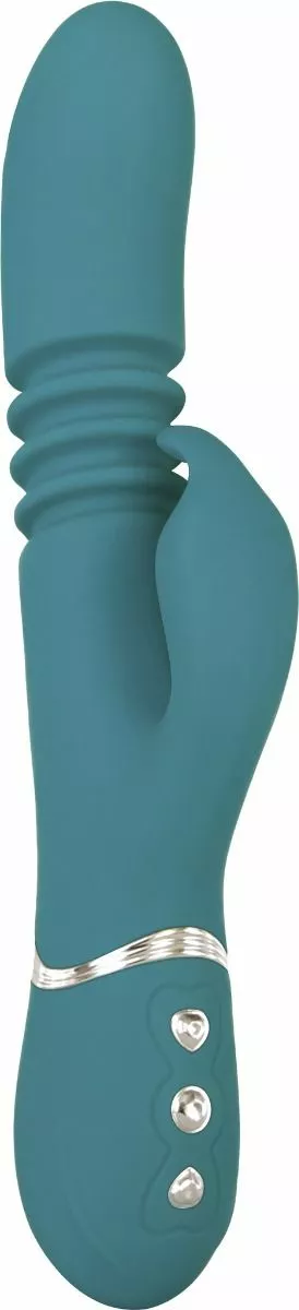 Adam & Eve Eve's Oplaadbare Stotende Rabbit Vibrator - Groen - Afbeelding 6