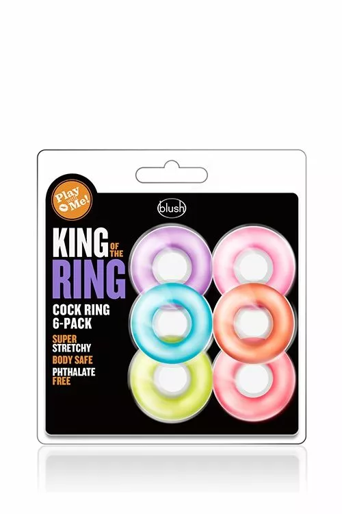 Blush Gekleurde Cockringen King Of The Ring - 6-Pack - Afbeelding 2