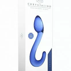Shots - Chrystalino Glazen Dildo Champ - Blauw