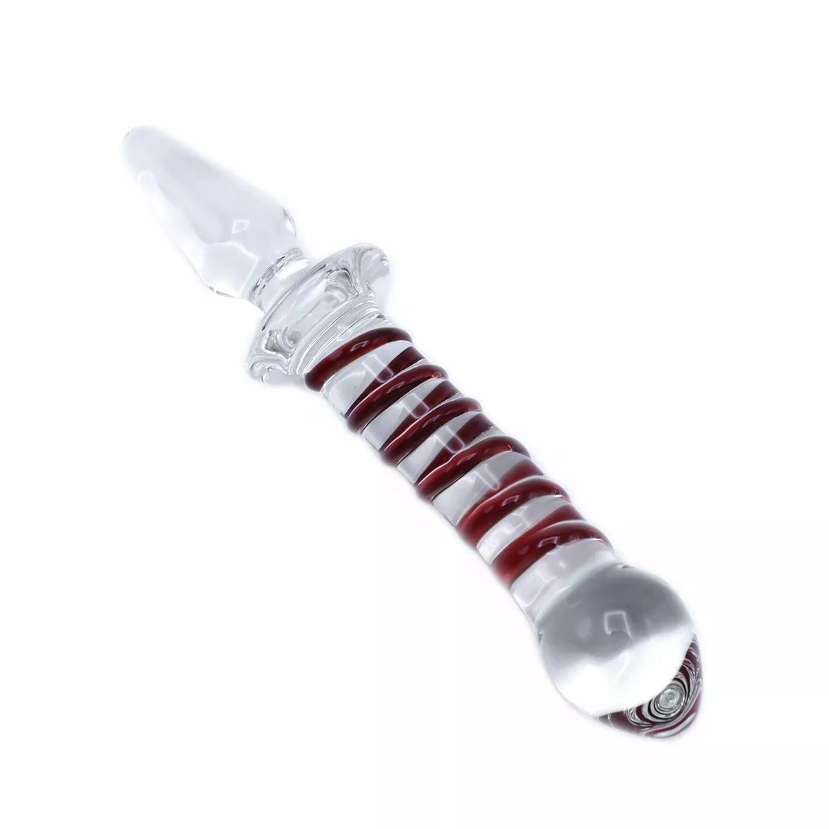 Kiotos Glazen Dildo & Plug Swirl - Rood - Afbeelding 2