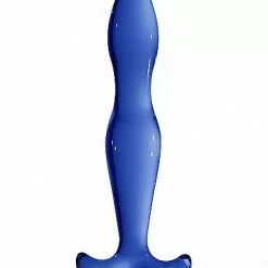 Shots - Chrystalino Glazen Dildo Elegance - Blauw