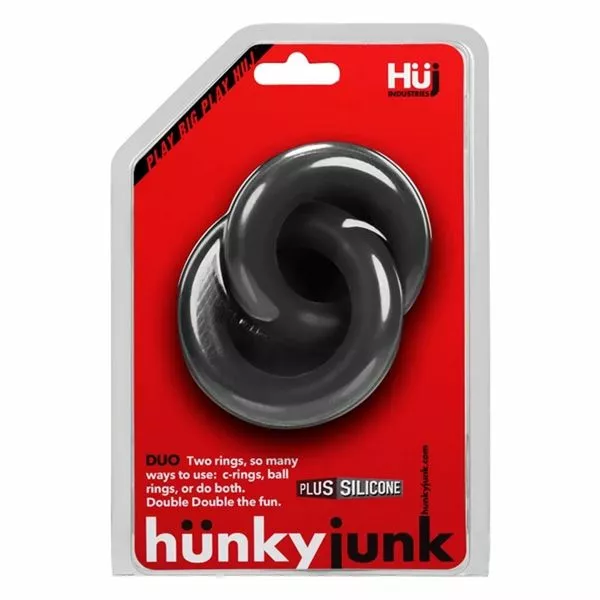 Hünkyjunk Cock & Ball Rings - Zwart - Afbeelding 3