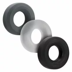 Hünkyjunk Hunkyjunk Cockring 3-Pack - Zwart / Grijs / Transparant