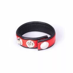 Triune Leren Cockstrap - Rainbow-Zwart/Geel