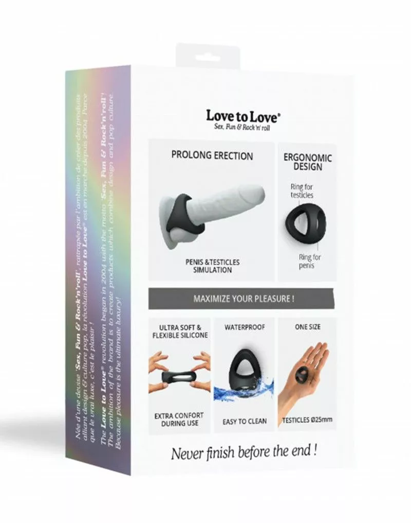 Love 2 Love Love To Love Cockring Flux - Zwart - Afbeelding 2