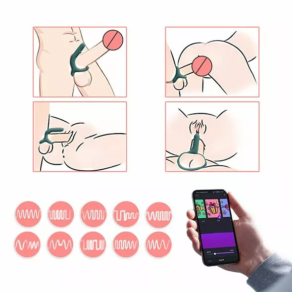 Magic Motion Rise Smart Draagbare Cockring - Groen - Afbeelding 9