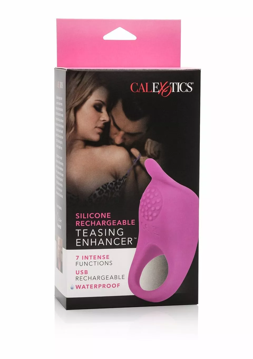 California Exotic Oplaadbare Rekbare Cockring - Roze - Afbeelding 6