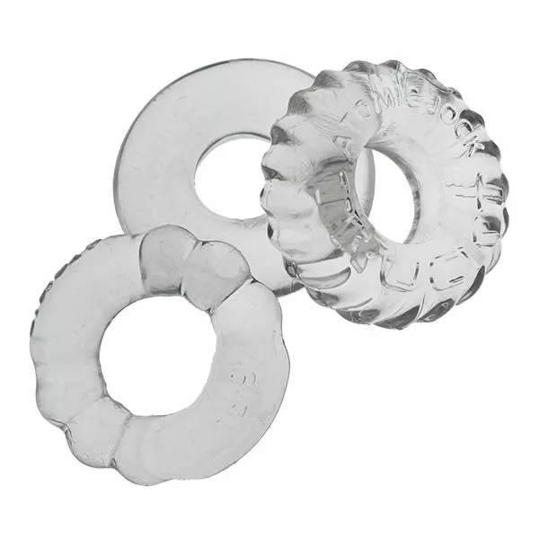 Oxballs Bonemaker 3-PACK Cockring Kit - Transparant - Afbeelding 3
