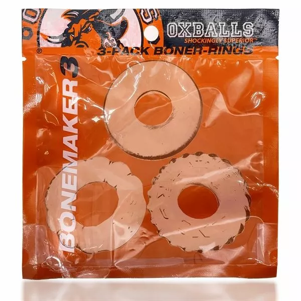 Oxballs Bonemaker 3-PACK Cockring Kit - Transparant - Afbeelding 2