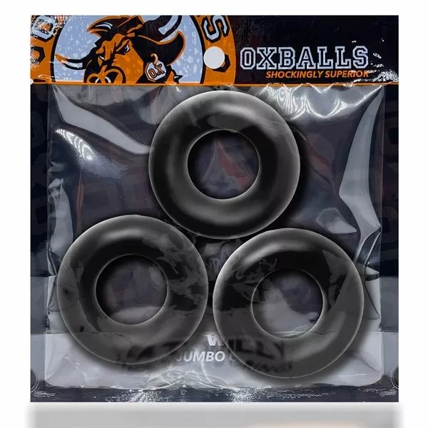 Oxballs Fat Willy 3-pack Cockringen - Zwart - Afbeelding 3
