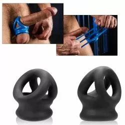 Oxballs Cocksling Met Ballstretcher - Tri Squeeze-Zwart - Afbeelding 2