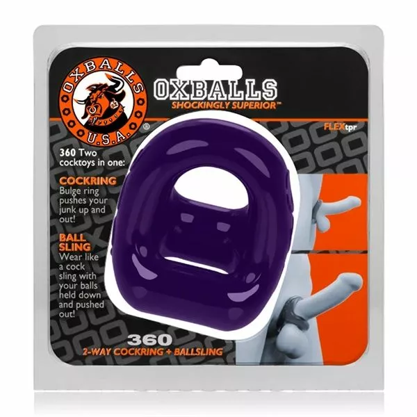 Oxballs Cock Ring And Ball Sling - Paars - Afbeelding 4