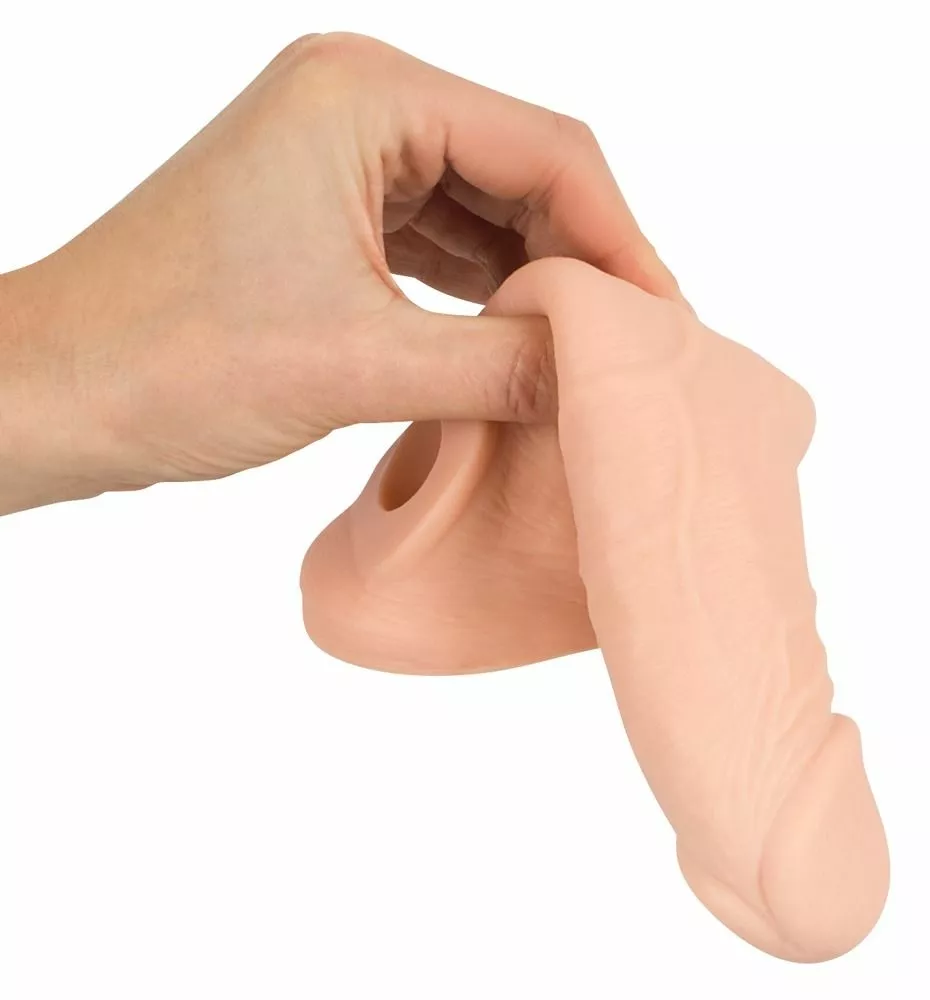 Nature Skin Penis Sleeve Met Verlenging - Huidskleur - Afbeelding 6